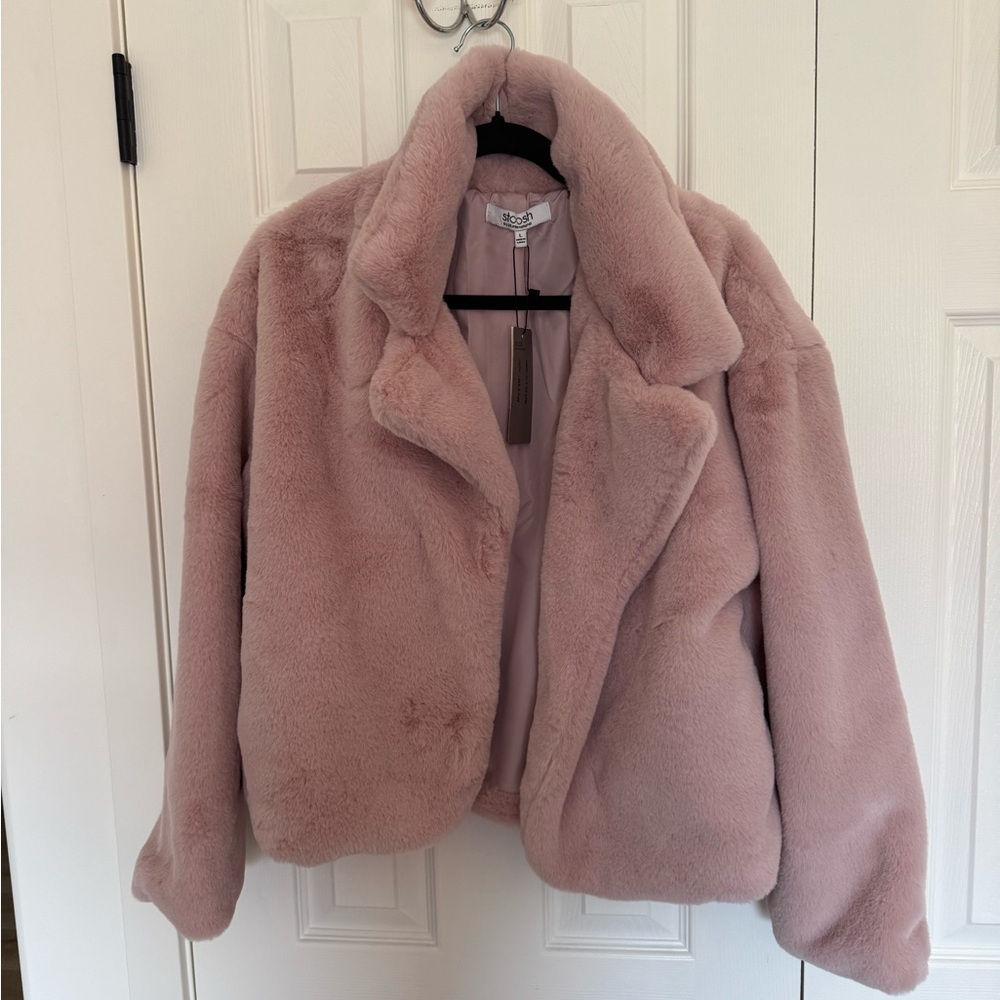 Women’s Stoosh Pink Cropped Fur Coat